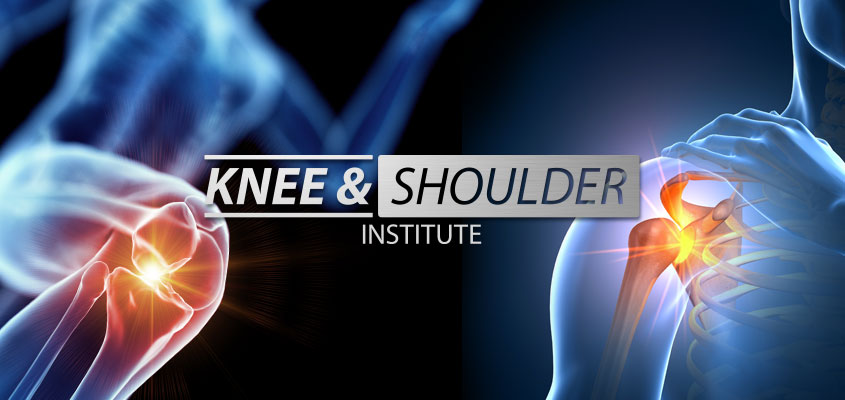 image of a knee and shoulder joint with the words knee and shoulder institute